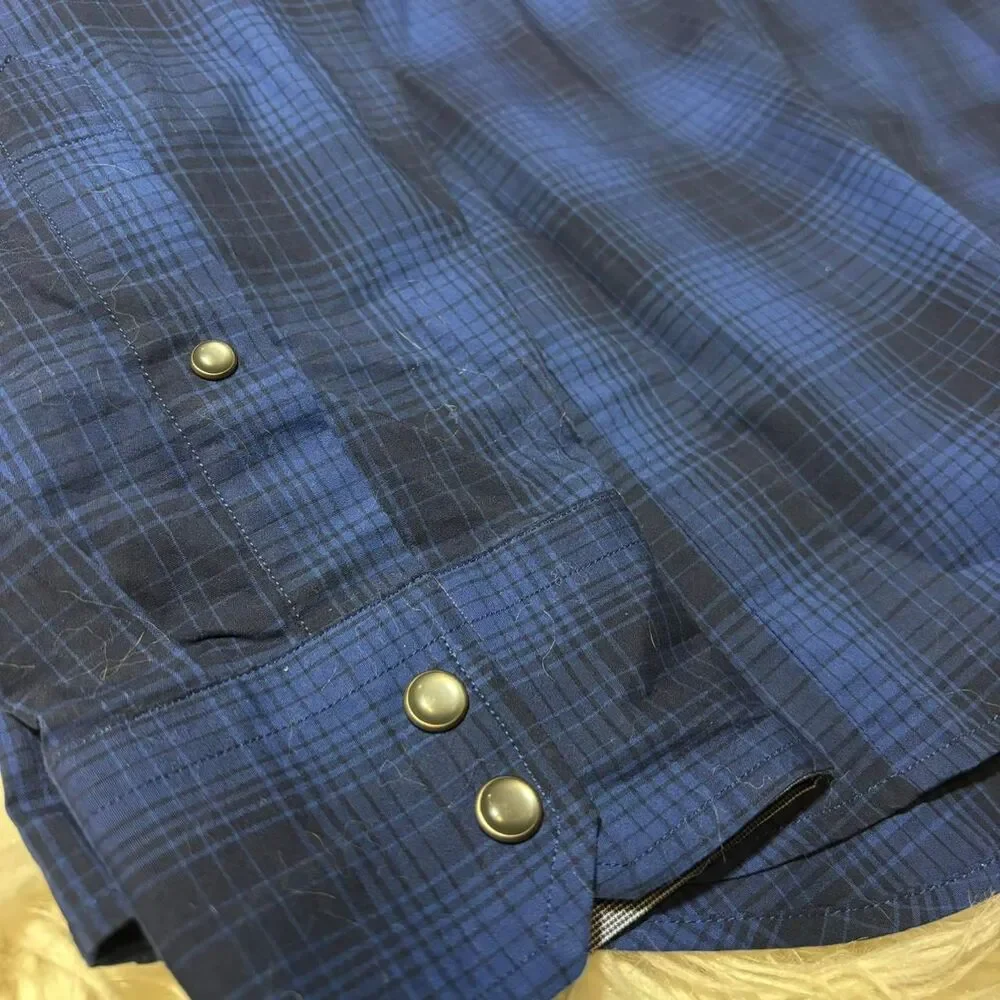 Banana-republic Men's Blue and Navy Shirt